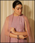 Dusty Rose Organza 3-Piece Suit with Crystal Embellishments
