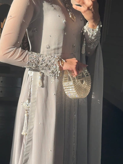 White Chiffon Maxi Dress