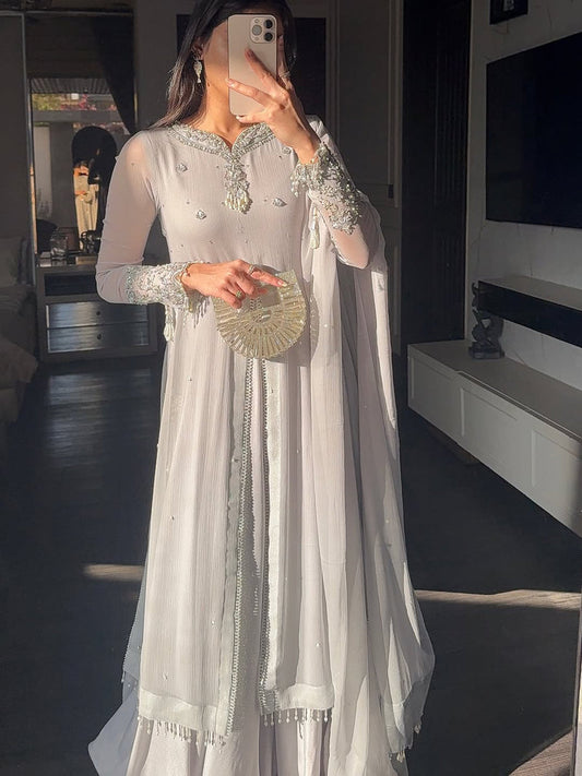 White Chiffon Maxi Dress